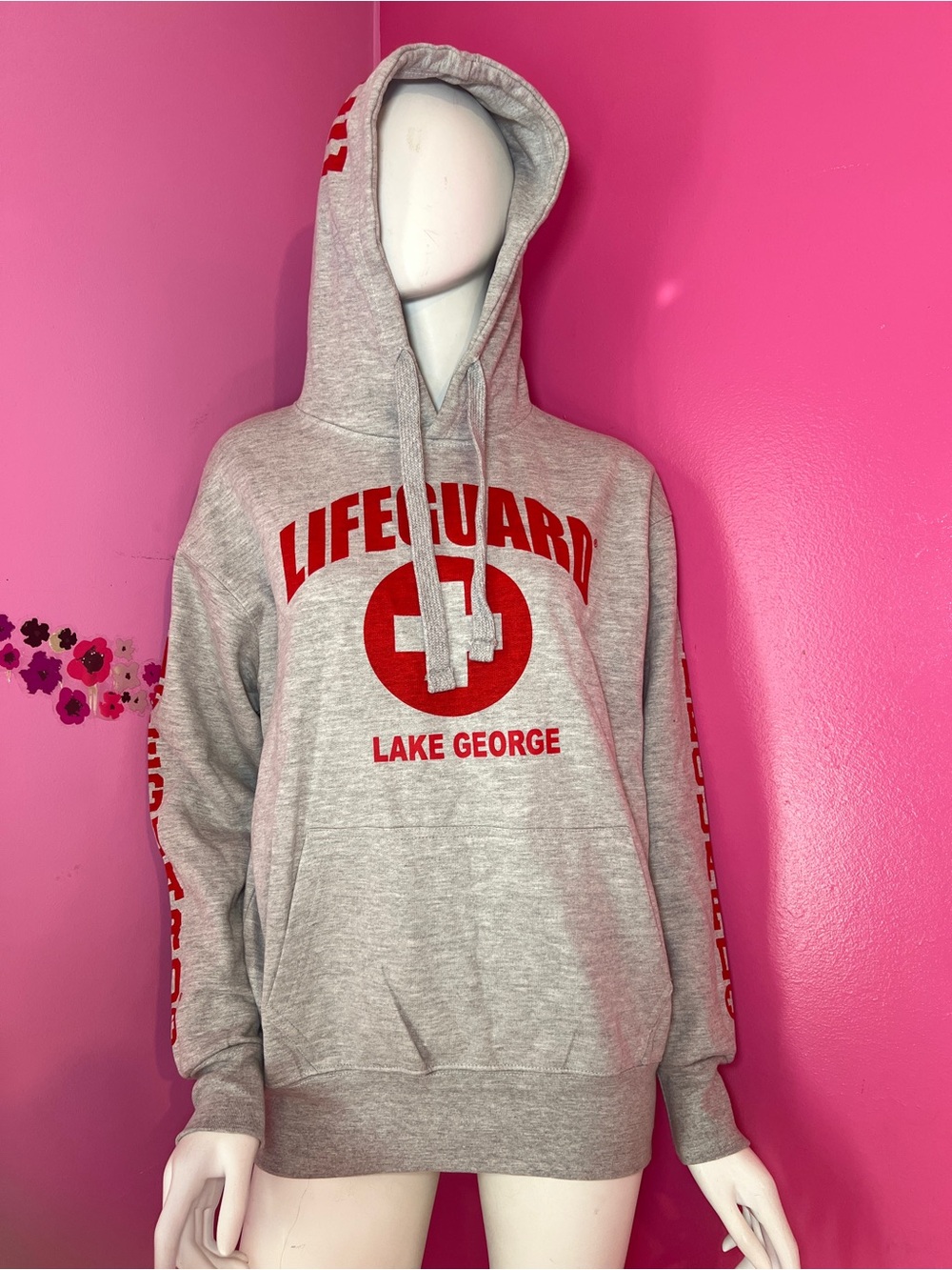 Gray 'Lifeguard Lake George' Pullover Hoodie